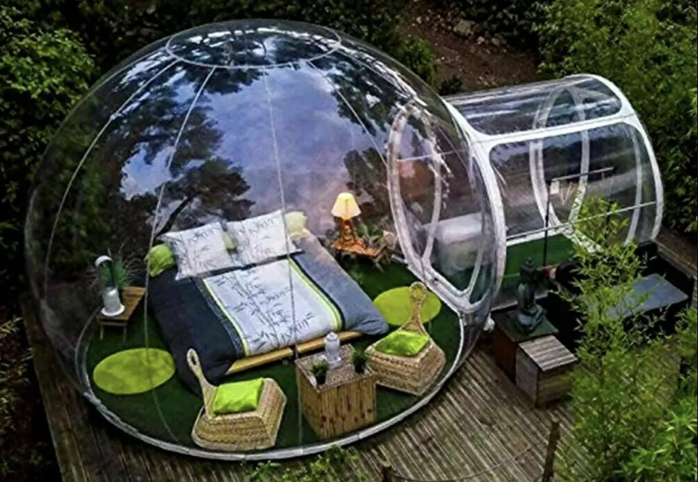 single tunnel bubble tent